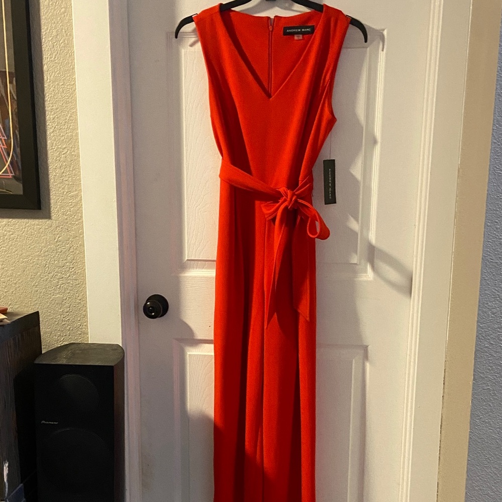 Andrew Marc Vibrant Red (color is Tango) jumpsuit